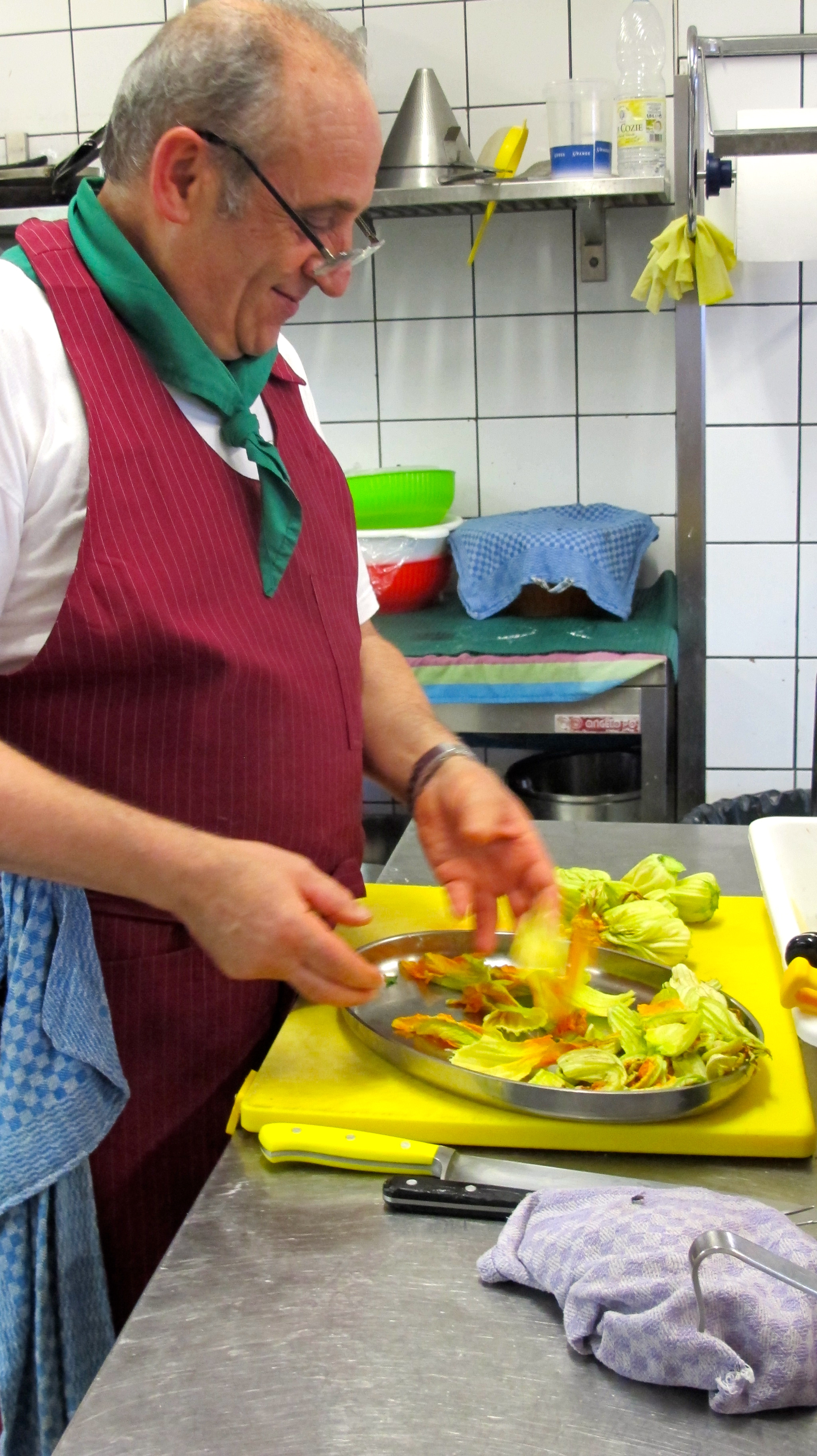 Matteo, the Sou Chef, always maintains a smile while working. 