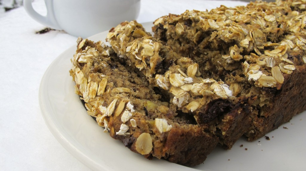 Chocolate Banana Bread in the Snow