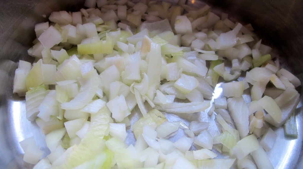 Place the onion in a large-medium sized pot. 