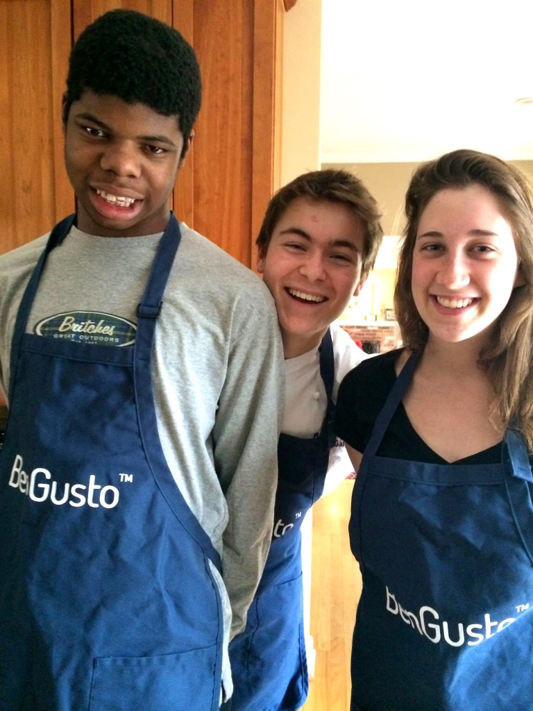 CJ, Penny, and me at the second monthly BenGusto Buddy Cooking Class. 