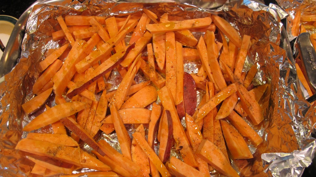 The roasted sweet potato fries. 