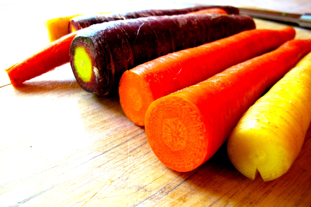 Rainbow, multicolored carrots